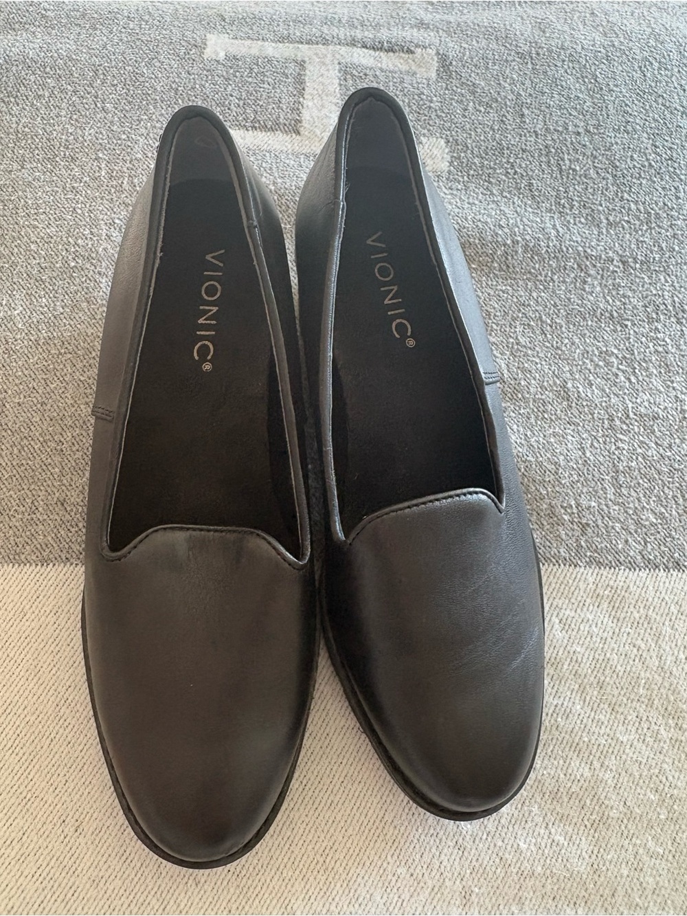 Vionic Willa Wedge Leather Loafer Slip On Black Women Shoes